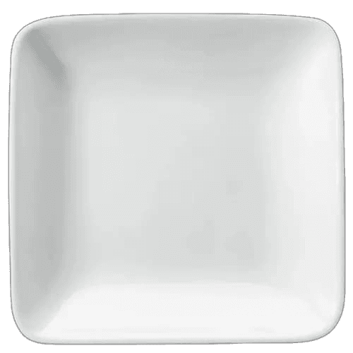Assiette à entremet blanche carrée